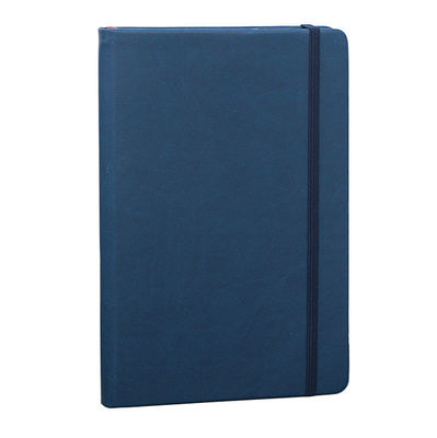 Engraved Logo Hardcover A5 Office PU Notebooks With Elastic Closure